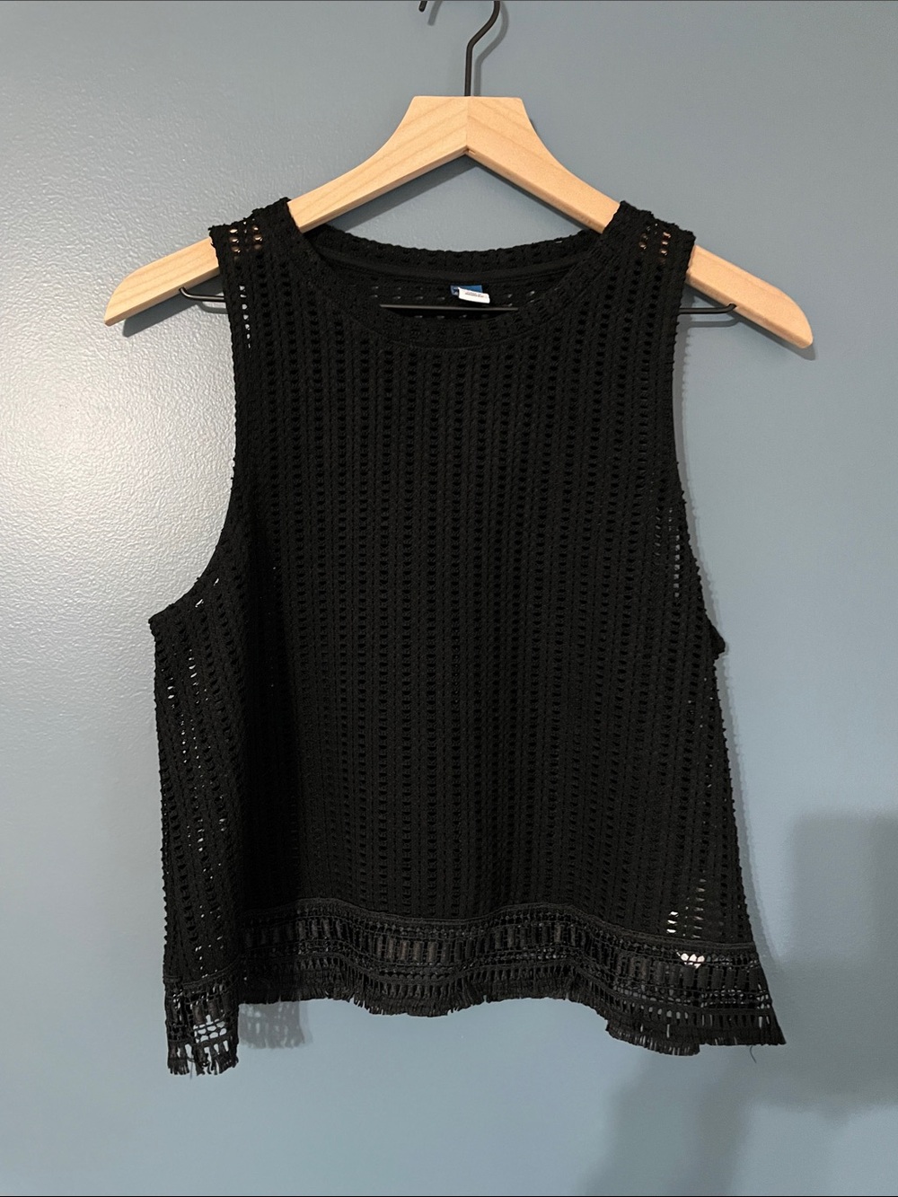 Old Navy Black Crochet Tank Top